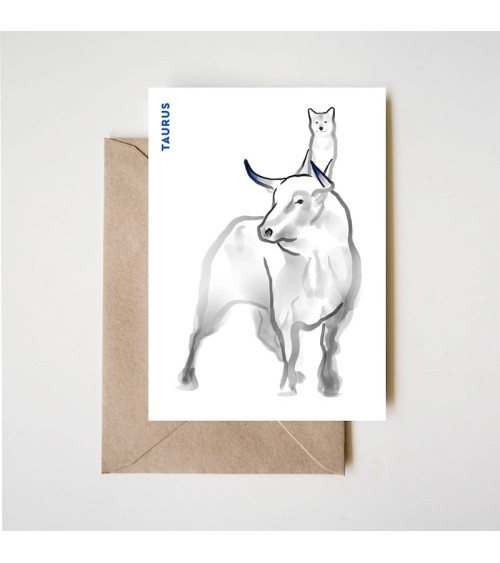 Biglietto d'auguri - Toro Rice&Ink spiritoso auguri buon compleanno matrimonio di nascita bimbo di natale