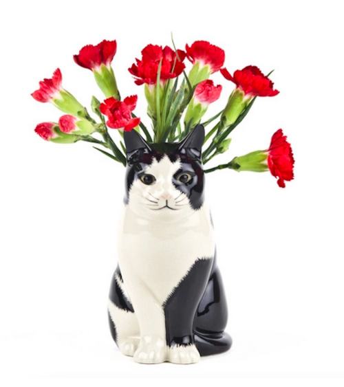 Petit vase à fleurs Chat - Barney Quail Ceramics design fleur décoratif original kitatori suisse