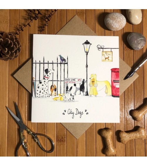 Grußkarte - Stadthunde Illustration by Abi geschenkidee schweiz kaufen