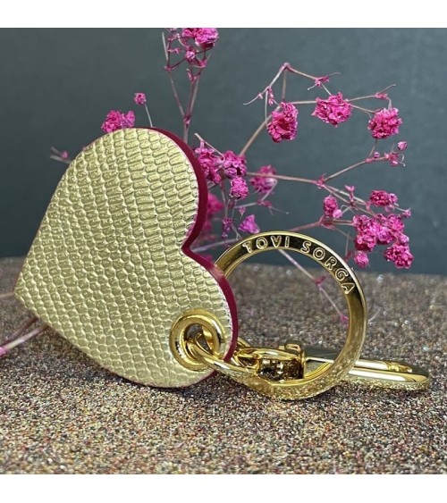Portachiavi in pelle - Cuore Dorato Alkemest idea regalo svizzera