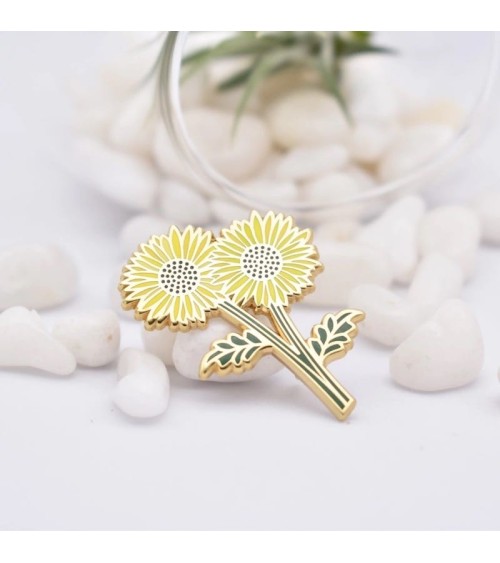 Spilla Smaltata - Girasole Plant Scouts spiritose spille colorate particolari eleganti donna da giacca uomo