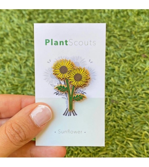 Emaille Pin - Sonnenblume Plant Scouts Anstecknadel Ansteckpins pins anstecknadeln kaufen