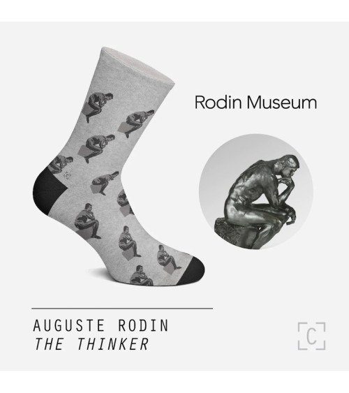 Socken - Der Denker von Rodin Curator Socks socke kuschelsocken für damen lustig herren farbige coole socken
