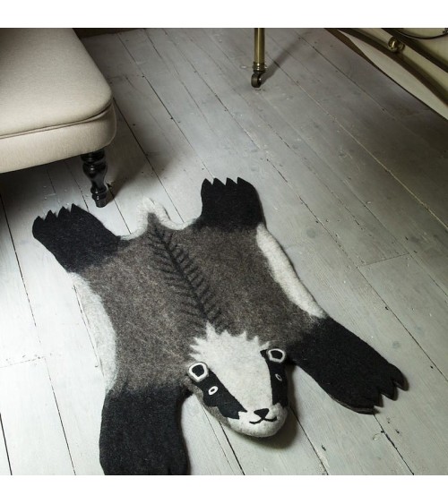 Billie le Blaireau - Tapis animal en laine Sew Heart Felt tapis animaux jungle chambre bebe animal enfant