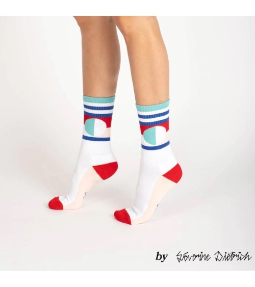 Chaussettes de sport - Séverine Dietrich - Vert Label Chaussette jolies pour femme originales pour homme chausset rigolotes d...