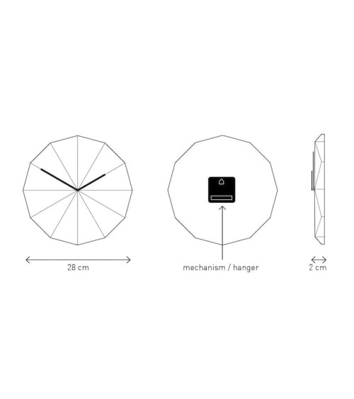 Delta Clock Blanc - Horloge murale design Lawa Design de table design originale cuisine salon