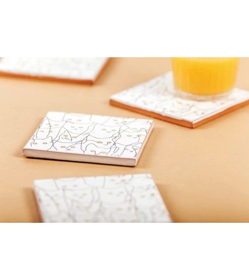 Gats - Sottobicchieri in ceramica Bussoga sotto bicchierri originali lavabili