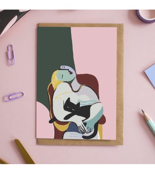 Greeting Card - Picatso Cat Lady Niaski happy birthday wishes for a good friend congratulations cards