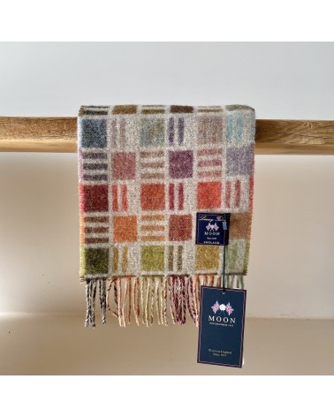 RIBBON Beige - echarpe multicolore en laine merinos Bronte by Moon luxe pour femme homme Suisse Kitatori