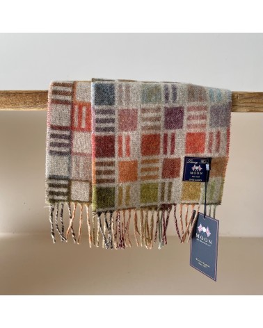 RIBBON Beige - echarpe multicolore en laine merinos Bronte by Moon luxe pour femme homme Suisse Kitatori
