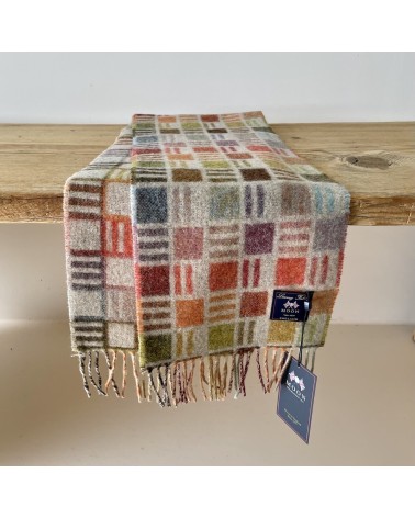 RIBBON Beige - echarpe multicolore en laine merinos Bronte by Moon luxe pour femme homme Suisse Kitatori