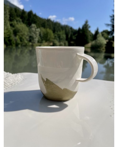 Grand Mug en porcelaine - Vapor Vert Maison Dejardin design à café thé cappuccino originale grande grosse original fun