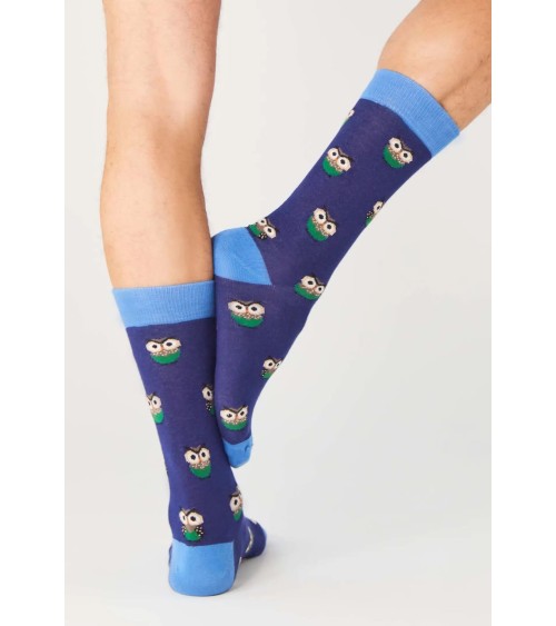Socken BeOwl - Eule - Blau Besocks socke kuschelsocken für damen lustig herren farbige coole socken