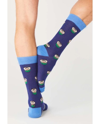 Socken BeOwl - Eule - Blau Besocks socke kuschelsocken für damen lustig herren farbige coole socken