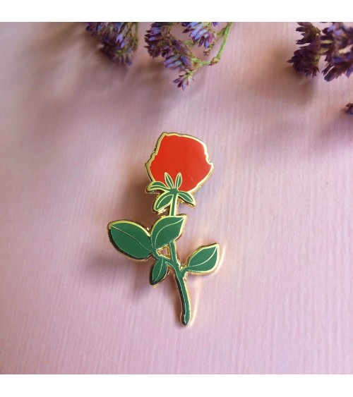 Pin's - Rose Rouge Katinka Feijs pins rare métal originaux bijoux suisse