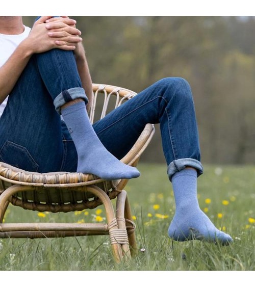 Socken - Recycelt - Ozeanblau Label Chaussette socke kuschelsocken für damen lustig herren farbige coole socken