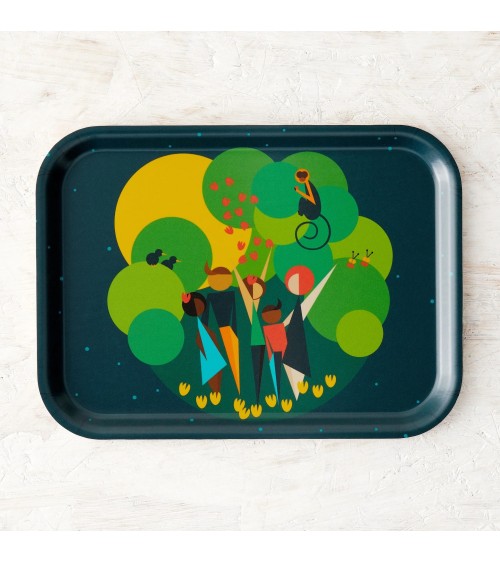 il festival della terra - Vassoio di legno rettangolare design Ellie Good illustration decorativo legno vassoio design