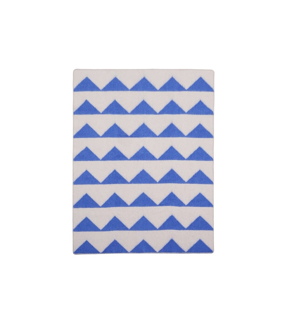 ARCTIC Cobalt - Couverture en laine et coton Brita Sweden plaide pour canapé plaid cocooning couverture douce suisse