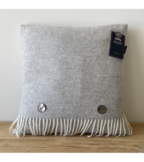 HERRINGBONE Grey - Wool Sofa Cushion Bronte by Moon decorative accent throw pillows cases sofa original