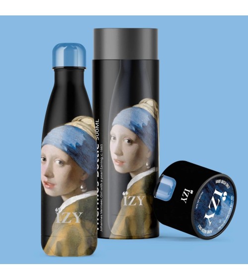 La Jeune Fille à la perle - Gourde Isotherme 500 ml IZY Bottles gourde sport metal d eau aluminium thé design