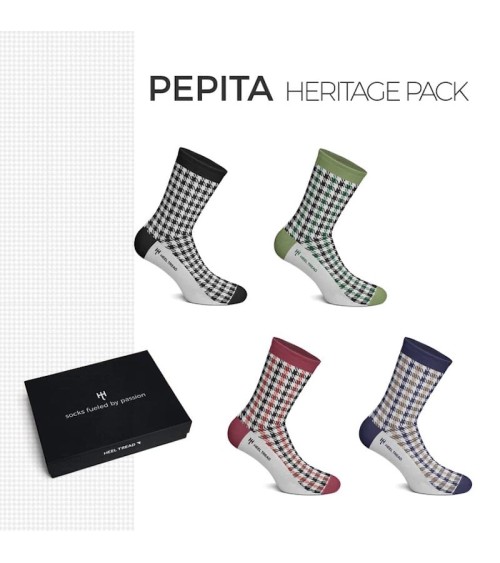 Chaussettes - Pepita Heritage Pack Heel Tread jolies pour femme originales pour homme chausset rigolotes drole Suisse