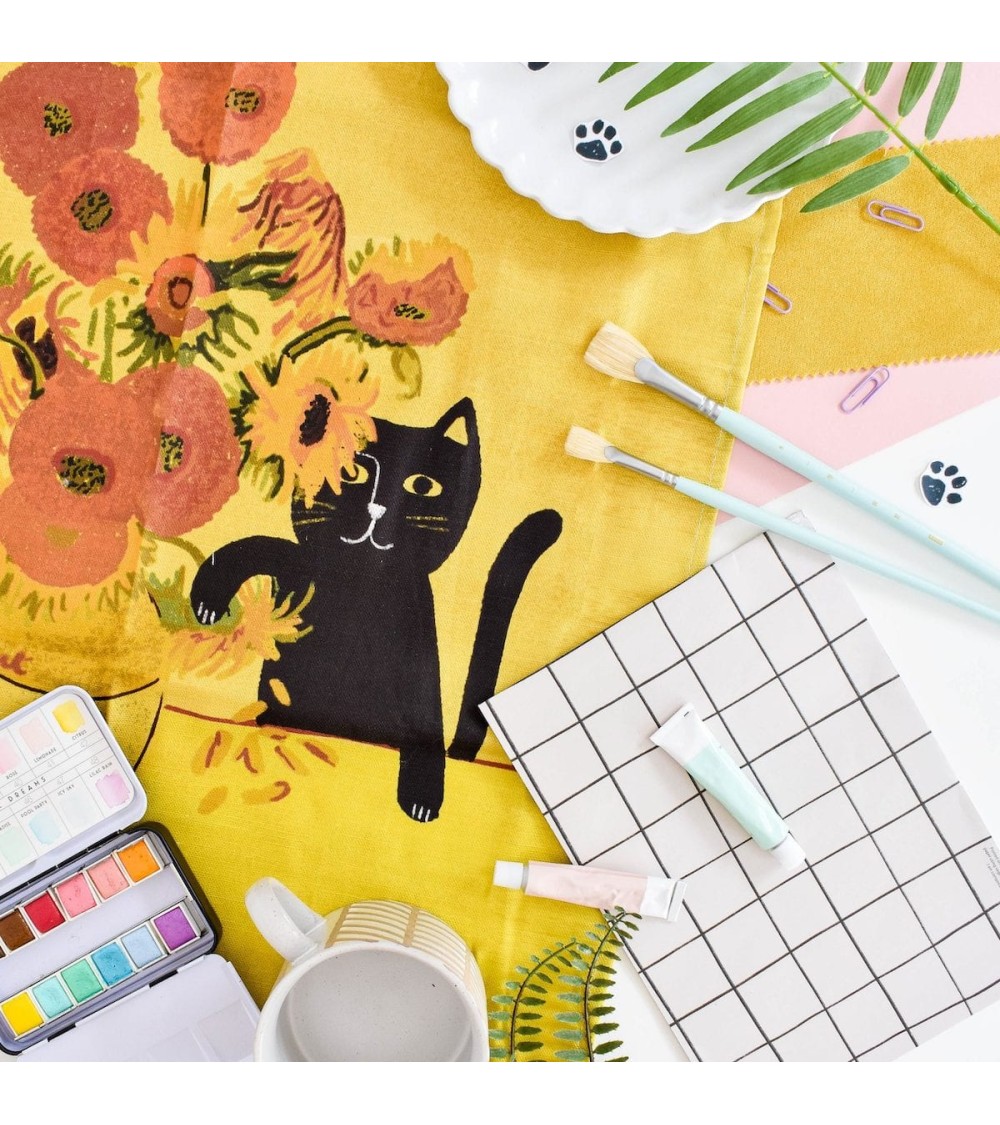 Sunflower Cat - Tea Towel Niaski best kitchen hand towels fall funny cute