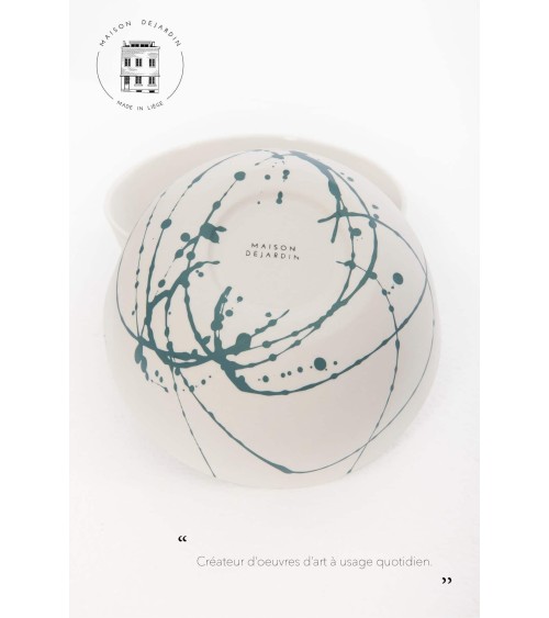 Large Porcelain Bowl - Signature Blue Maison Dejardin ramen salad fruit pasta soup cereal ceramic bowl
