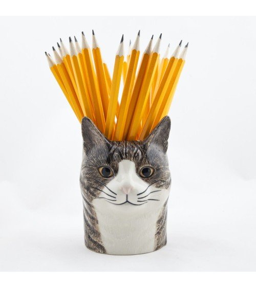 Millie - Porte crayon & stylo, Petit pot de fleur - Chat Quail Ceramics bureau original design pour plantes intérieur à couve...