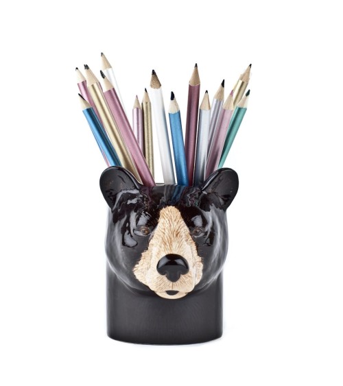 Orso Nero - Portapenne e Vasi per piante Quail Ceramics da scrivania eleganti design originali bambina particolari