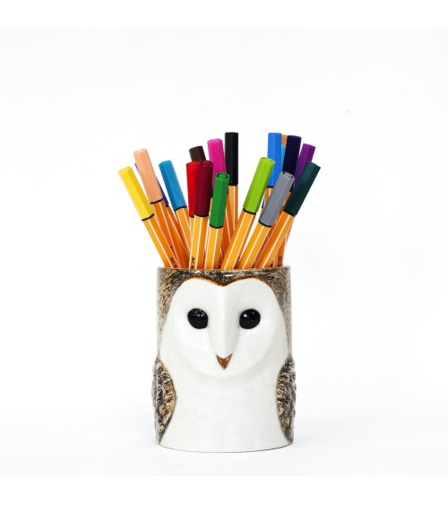 Schleiereule - Stiftehalter & Blumentopf Quail Ceramics schreibtisch büro kinder besteckbehälter make up pinselhalter
