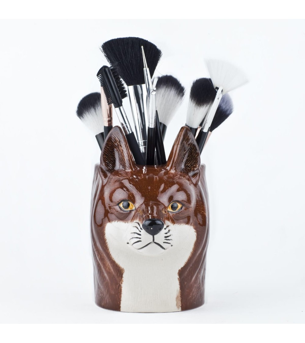 Fox - Animal Pencil pot & Flower pot Quail Ceramics pretty pen pot holder cutlery toothbrush makeup brush