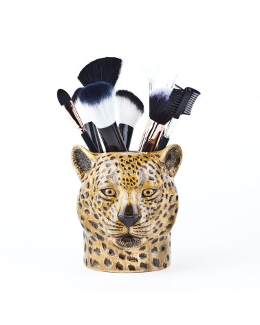 Leopard - Animal Pencil pot & Flower pot Quail Ceramics pretty pen pot holder cutlery toothbrush makeup brush