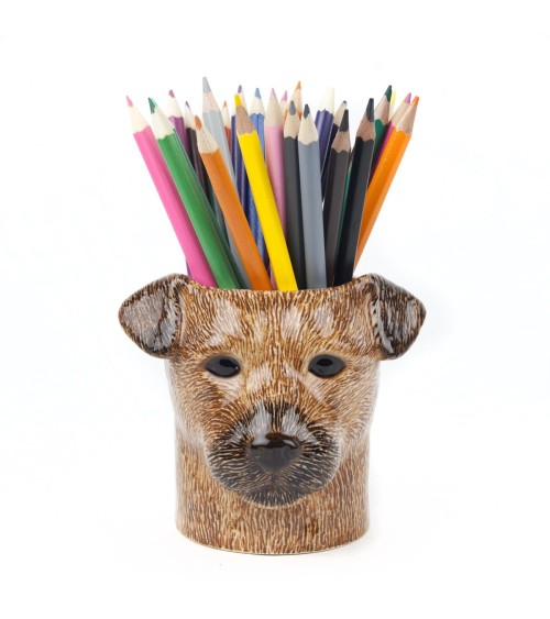 Border Terrier - Portapenne e Vasi per piante - Cane Quail Ceramics da scrivania eleganti design originali bambina particolari