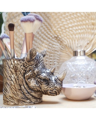 Rinoceronte - Portapenne e Vasi per piante Quail Ceramics da scrivania eleganti design originali bambina particolari