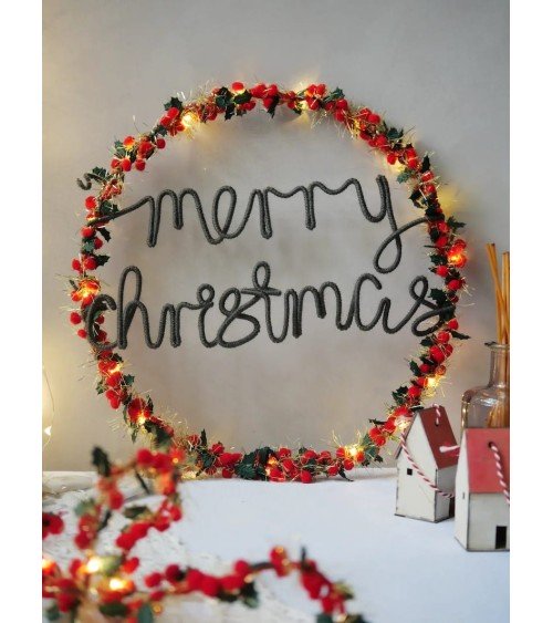 Christmas Wreath Holly and berry - Fairy light Melanie Porter 2024 christmas decorations xmas tree decorations