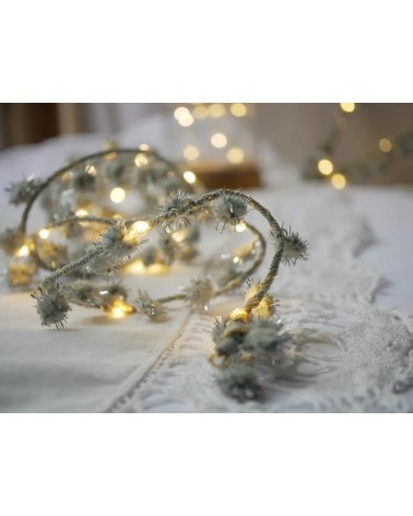 Pompon in tinsel Argento - Ghirlanda luminosa Melanie Porter decorazioni luminose