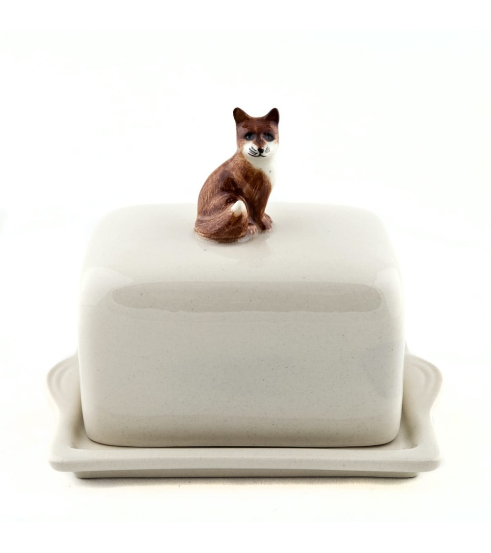 Renard - Beurrier en céramique Quail Ceramics blanc design original