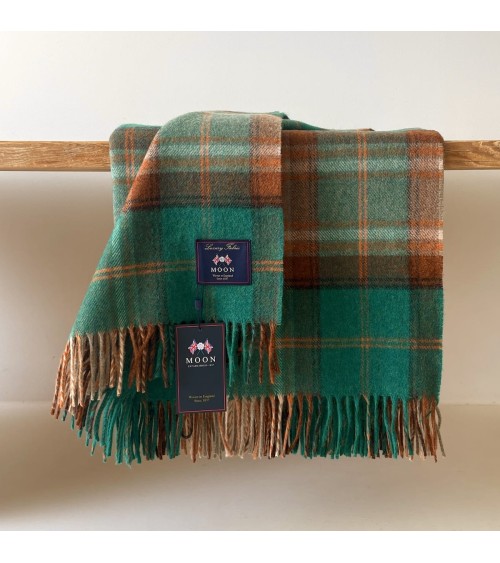 Plaid Winterton vert jade - couverture en laine mérinos Bronte by Moon un plaid cocooning couverture chaude douce plaide lit