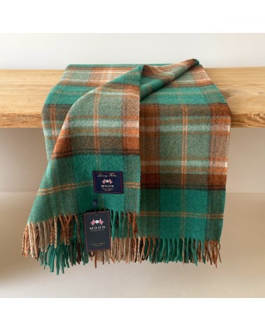 Plaid Winterton vert jade - couverture en laine mérinos Bronte by Moon un plaid cocooning couverture chaude douce plaide lit