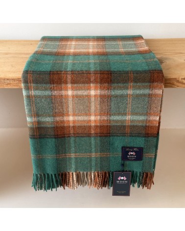 Plaid Winterton vert jade - couverture en laine mérinos Bronte by Moon un plaid cocooning couverture chaude douce plaide lit