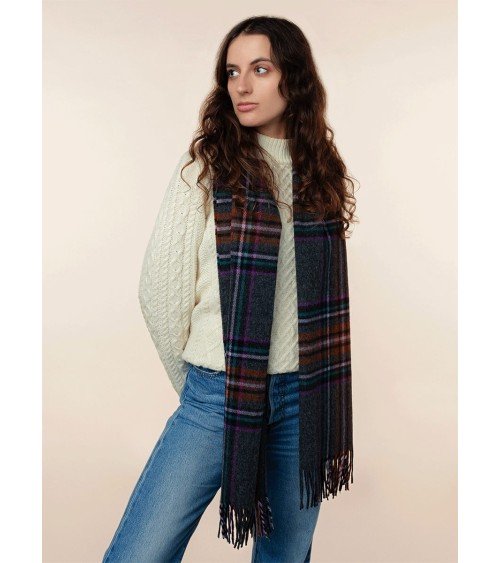 OTLEY Charcoal XL - grande écharpe en laine mérinos Bronte by Moon luxe pour femme homme Suisse Kitatori