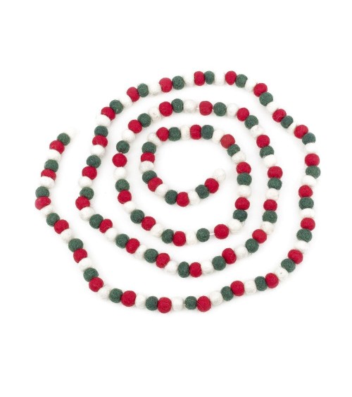 Ghirlanda di pompon in feltro - Decorazione natale Felt so good Decorazioni natalizie eleganti particolari decoro natale deco...