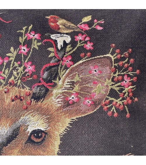 Biche et écureuil - Housse de coussin Yapatkwa coussins décoratifs pour canapé salon deco original suisse