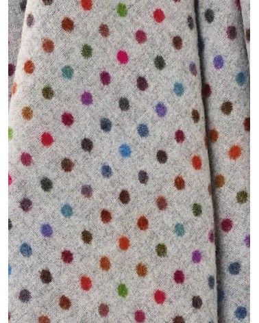 MULTI SPOT Grey - Merino wool blanket Bronte by Moon warm cozy soft sofa throw blanket picnic throws and blankets