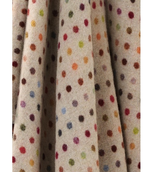 MULTI SPOT Beige - Merino wool blanket Bronte by Moon warm cozy soft sofa throw blanket picnic throws and blankets