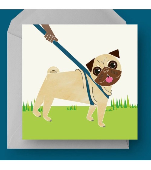 Cane Carlino - Biglietto di auguri Ellie Good illustration spiritoso auguri buon compleanno matrimonio di nascita bimbo di na...