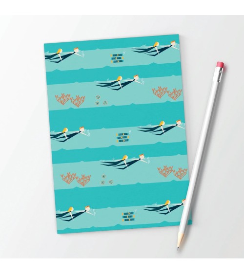 Nageurs de mer - Cahier, carnet de notes A6 Ellie Good illustration papeterie originale en ligne suisse