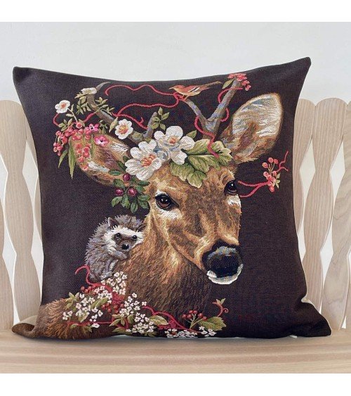 Stag and hedgehog - Cushion cover Yapatkwa decorative accent throw pillows cases sofa original