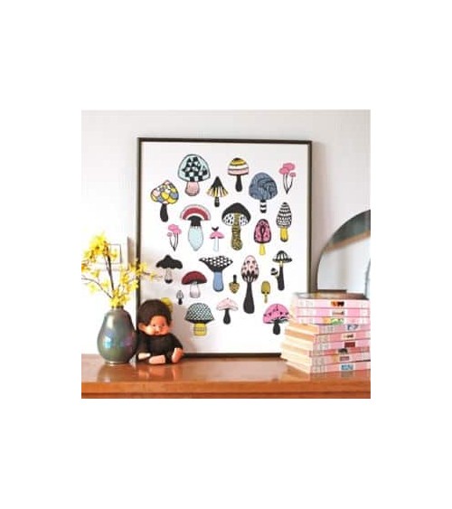 Pilze - Poster Hippstory online bestellen shop store kunstdrucke kaufen wandposter artposter kunstposter cool unique