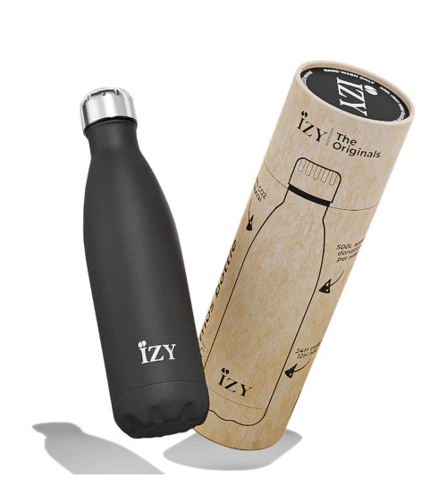 Noir Mat - Bouteille Isotherme 500 ml IZY Bottles gourde sport metal d eau aluminium thé design